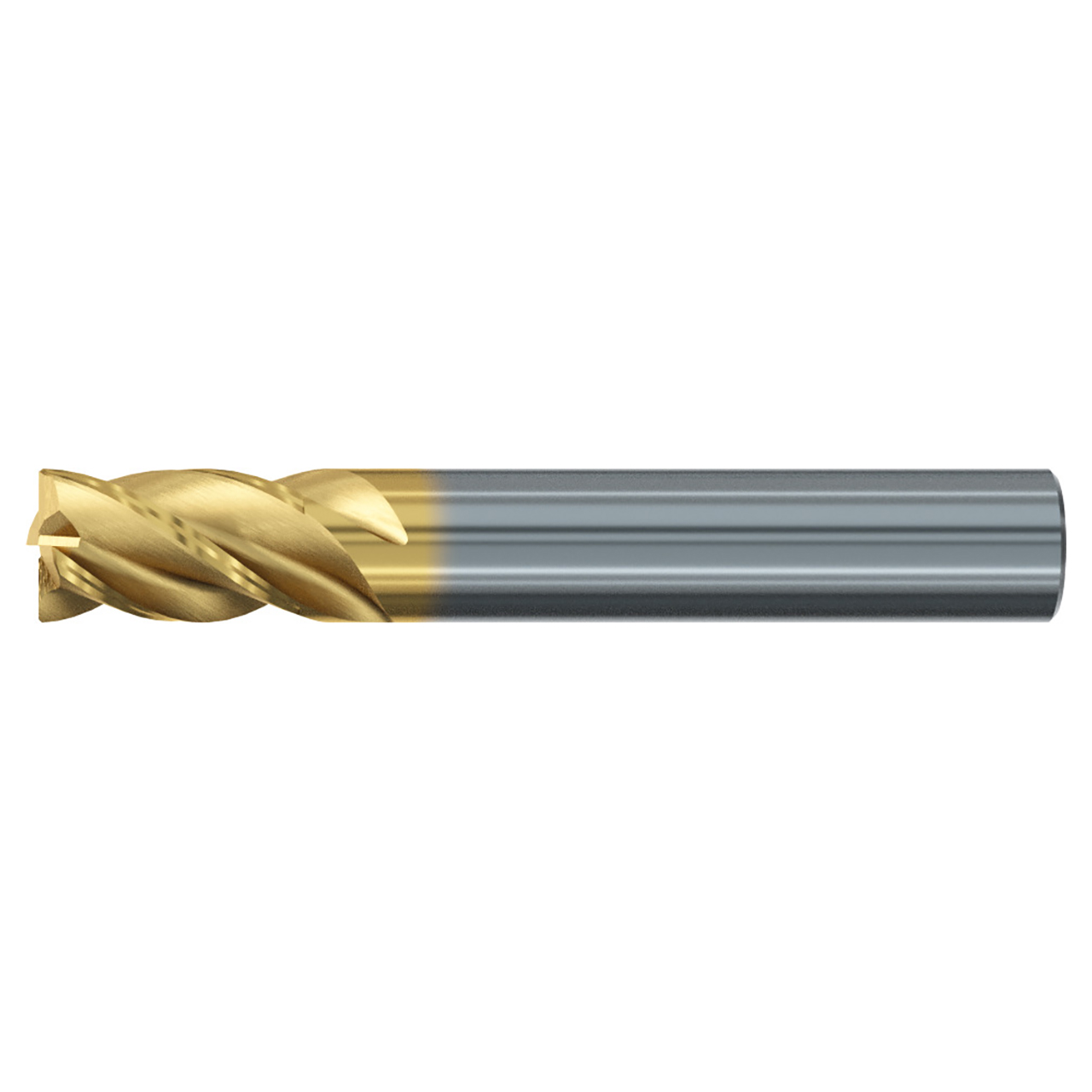 Emuge 2975T.0250 | 1/4" Diameter x 1-4" Shank x 2" OAL 4 Flute TIN/TIALN Coated Corner Radius End Mill