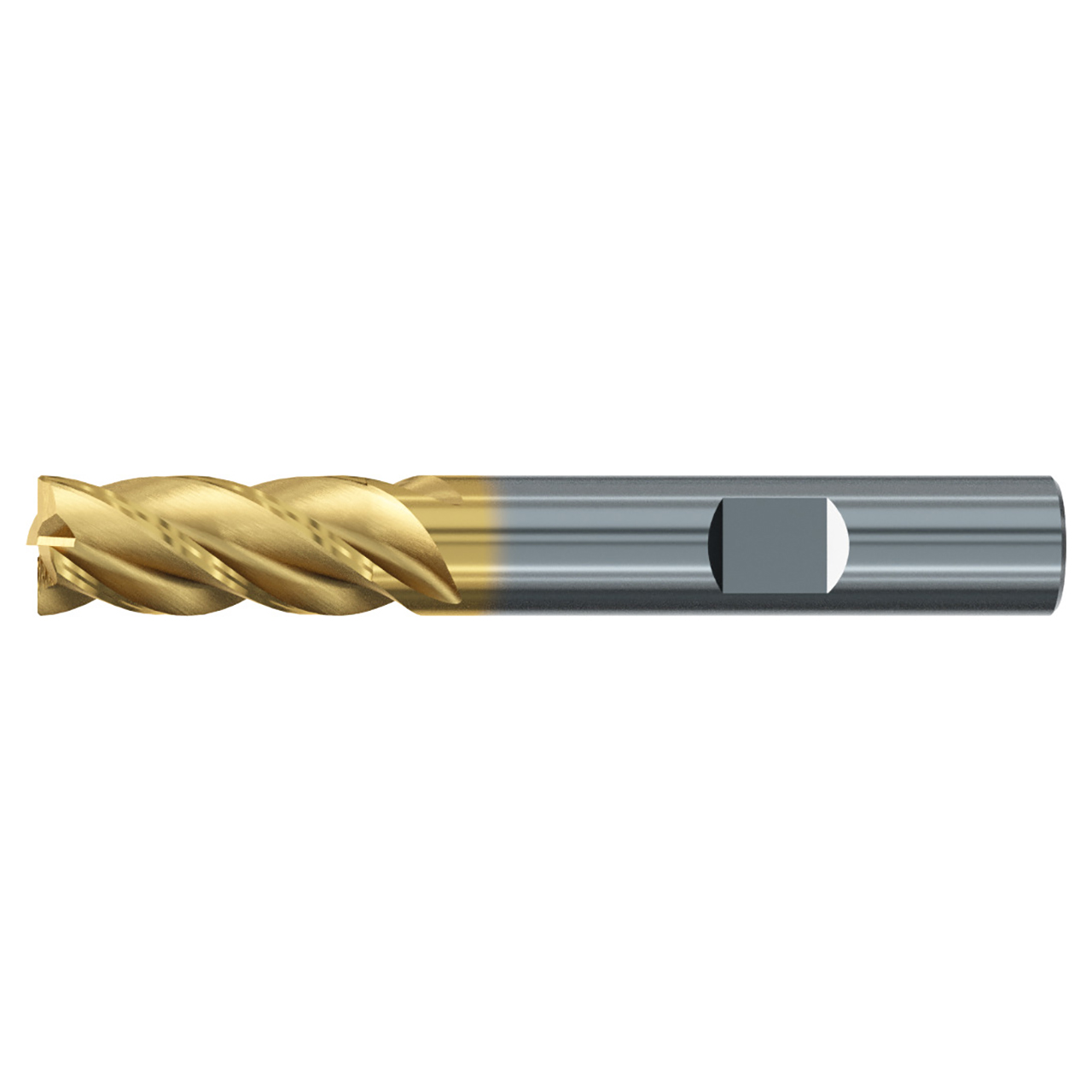 Emuge 2978T.0500 | 1/2" Diameter x 1-2" Shank x 3-1/4" OAL 4 Flute TIN/TIALN Coated Corner Radius End Mill