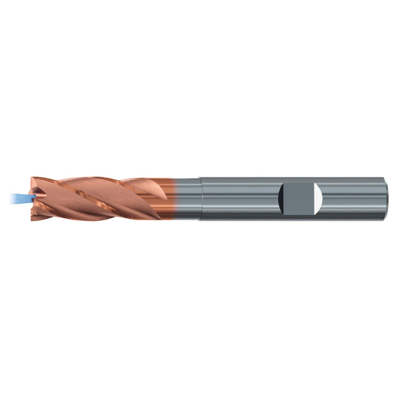 Emuge 3807AZ.008 | 8.00mm Diameter x 8.00mm Shank x 68.00mm OAL 4 Flute TIALN Coated Corner Radius End Mill