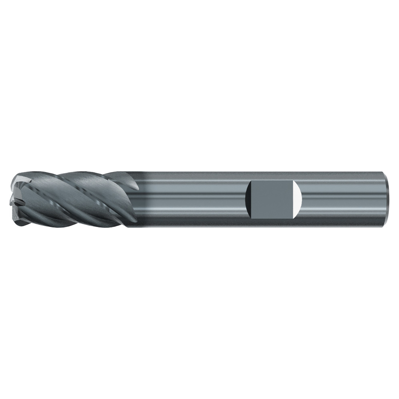 Emuge 3929L.050010 | 1/2" Diameter x 1-2" Shank x 2/3/4" OAL 5 Flute ALCR Coated Corner Radius End Mill
