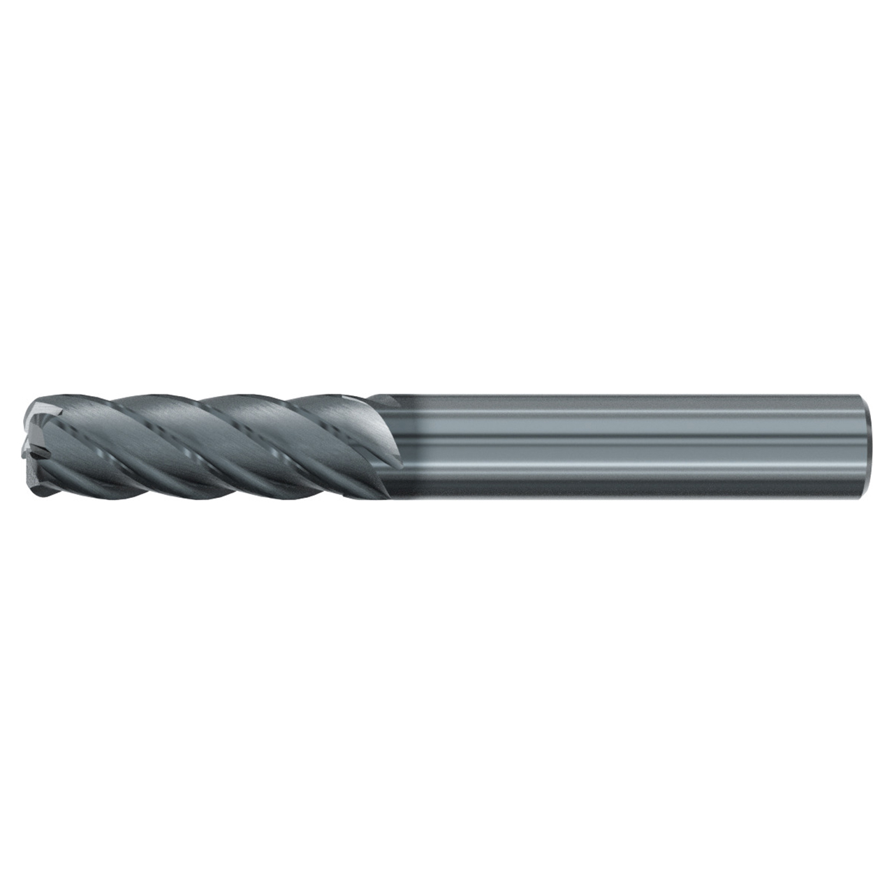 Emuge 3933L.025015 | 1/4" Diameter x 1-4" Shank x 3" OAL 5 Flute ALCR Coated Corner Radius End Mill