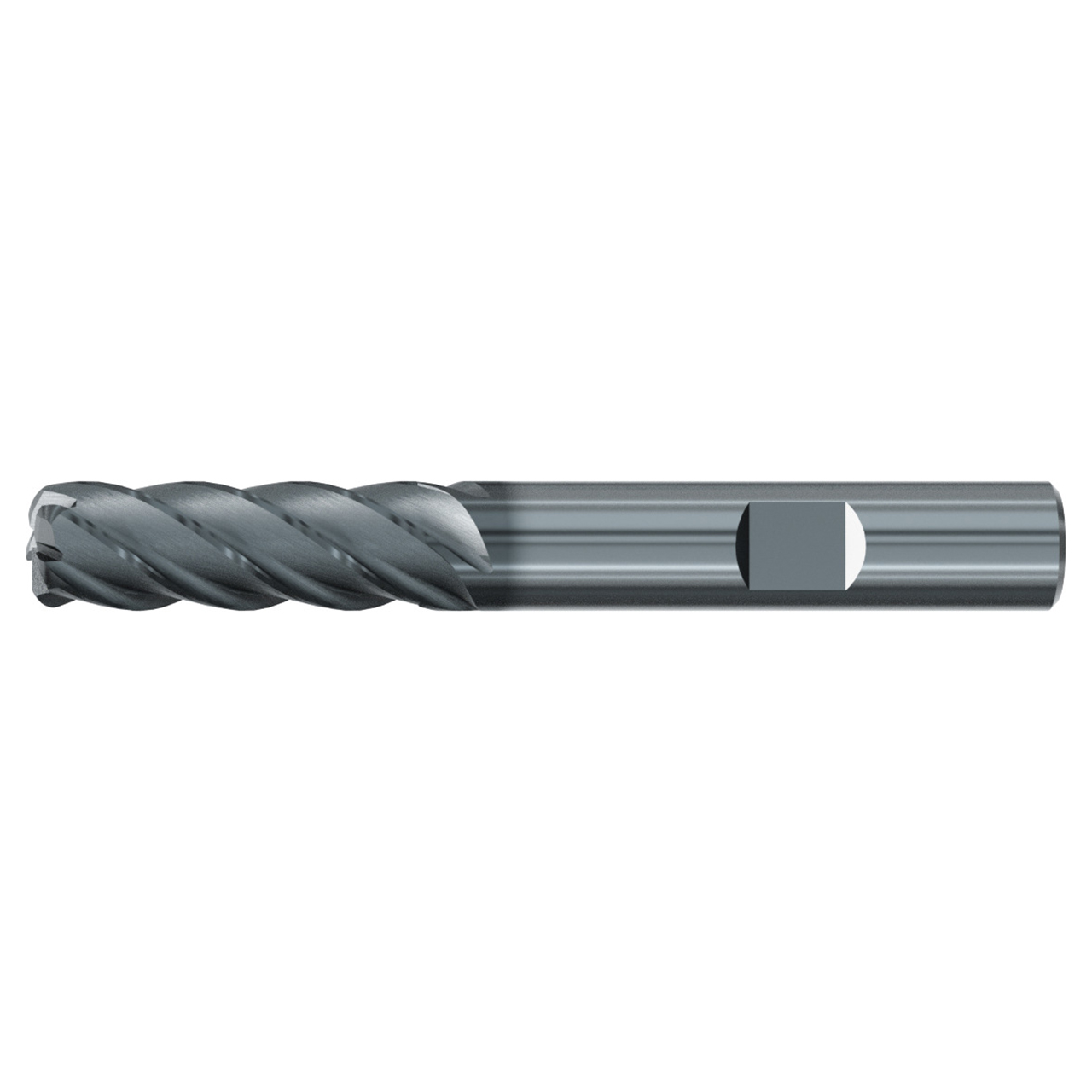 Emuge 3934L.062060 | 5/8" Diameter x 5-8" Shank x 4-3/4" OAL 5 Flute ALCR Coated Corner Radius End Mill