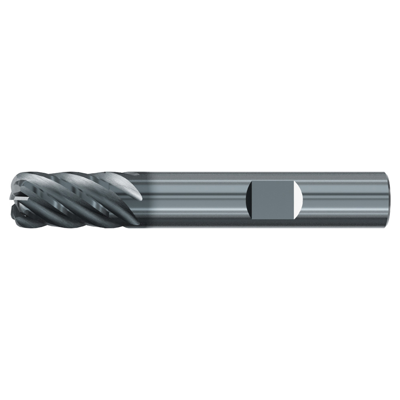 Emuge 3942L.100120 | 1" Diameter x 0.120" Corner Radius 4" OAL 6 Flute ALCR Coated Corner Radius End Mill