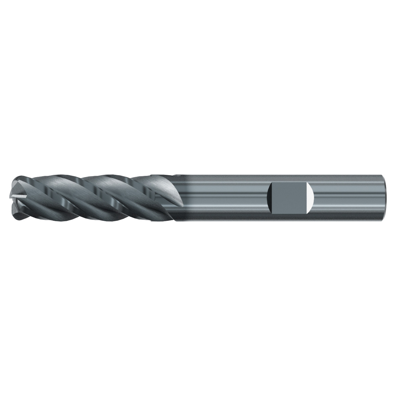 Emuge 3948L.025010 | 1/4" Diameter x 0.010" Corner Radius 3" OAL 4 Flute ALCR Coated Corner Radius End Mill