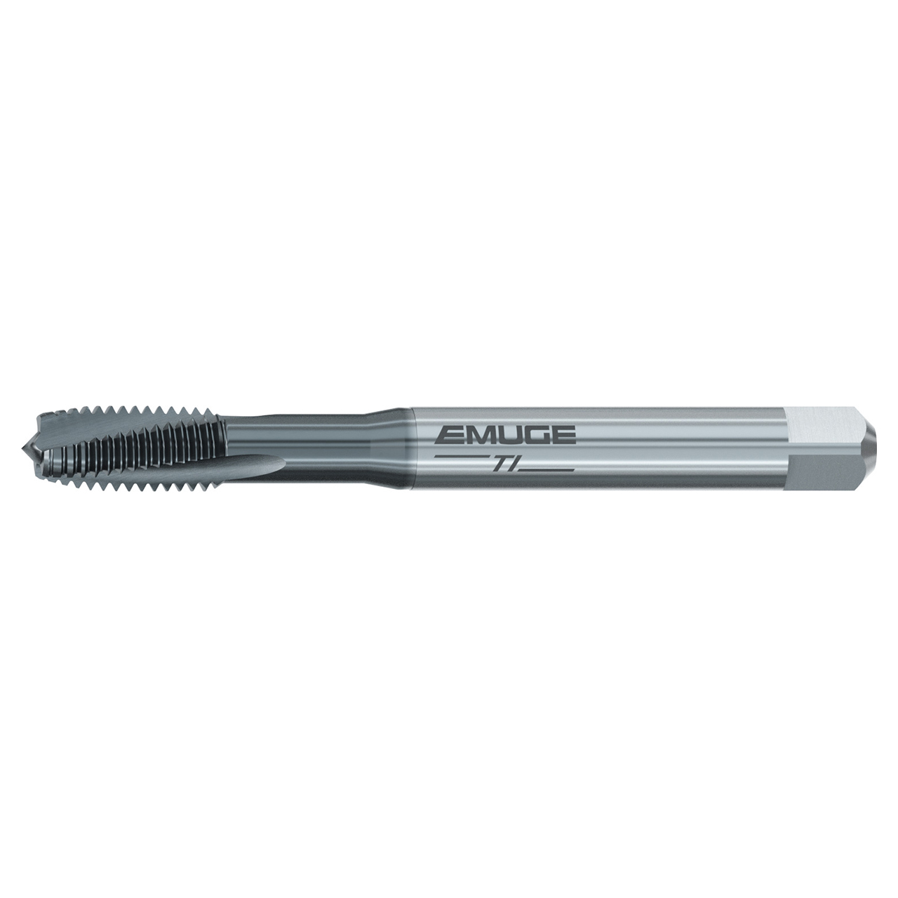 Emuge B0309611.5513 | UNJF 3/8"-24 Size x 10.00mm Shank x 18.00mm Thread Length x 90.00mm OAL x 15 Degree Helix Angle 3BX Class TICN Coated HSSE Spiral Flute Tap