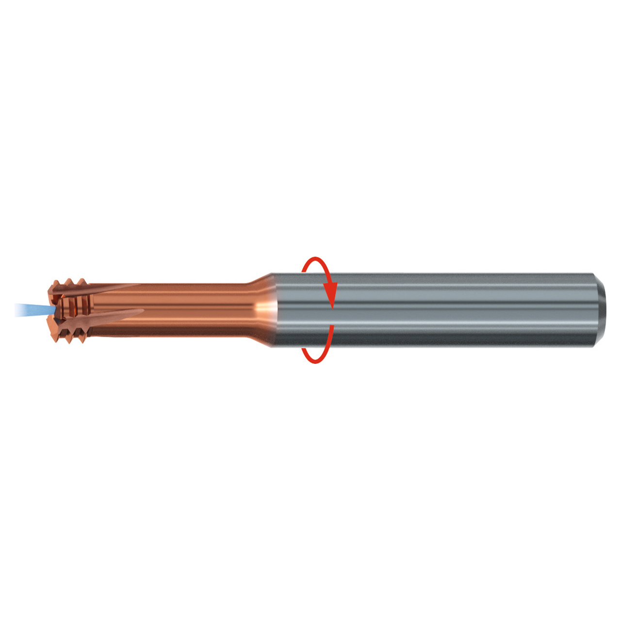 Emuge GF7B682B.0100 | 7.75mm Diameter x M 10x1.5 Thread Size x 70.00mm OAL 4 Flute 10 Degree Helix Angle ALCR-89 Coated Thread Milling Cutter