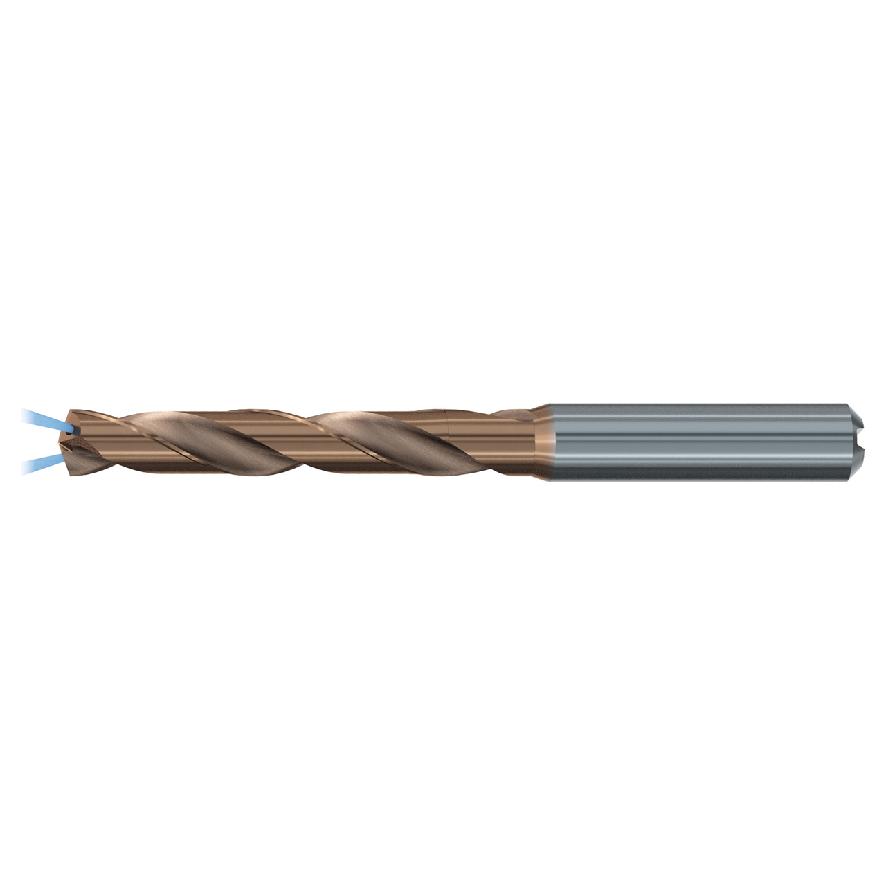 Emuge TA211724.0970 | 9.70mm Drill Size x 10.00mm Shank x 61.00mm Flute Length x 103.00mm OAL x 140 Degree Point Angle 2 Flute ALCR-89 Coated Carbide Jobber Length Drill Bit