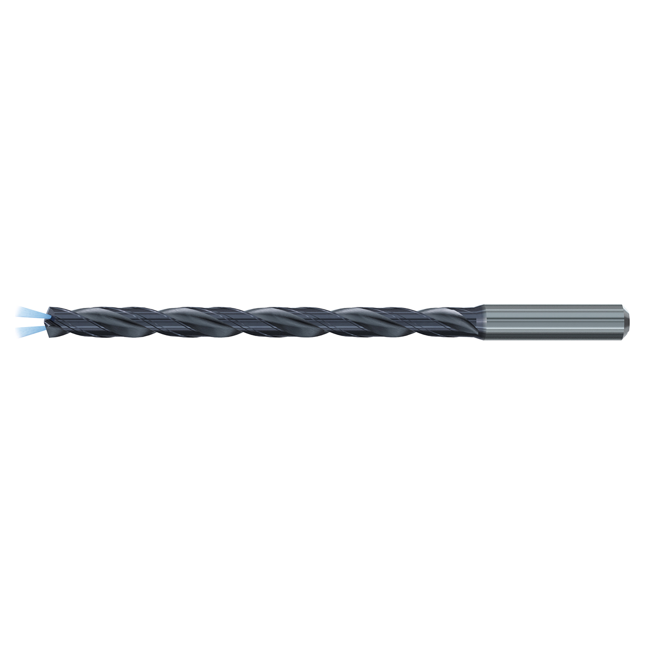 Emuge TA233344.0730 | 7.30mm Drill Size x 8.00mm Shank x 108.00mm Flute Length x 146.00mm OAL x 140 Degree Point Angle 2 Flute TiAlN Coated Carbide Extra Long Drill Bit
