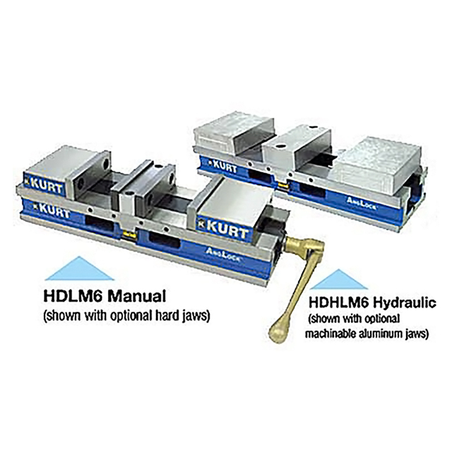 Kurt HDHL6J | 6" Jaw Width Hydraulic Vise Base w/ Hard Jaw Kit