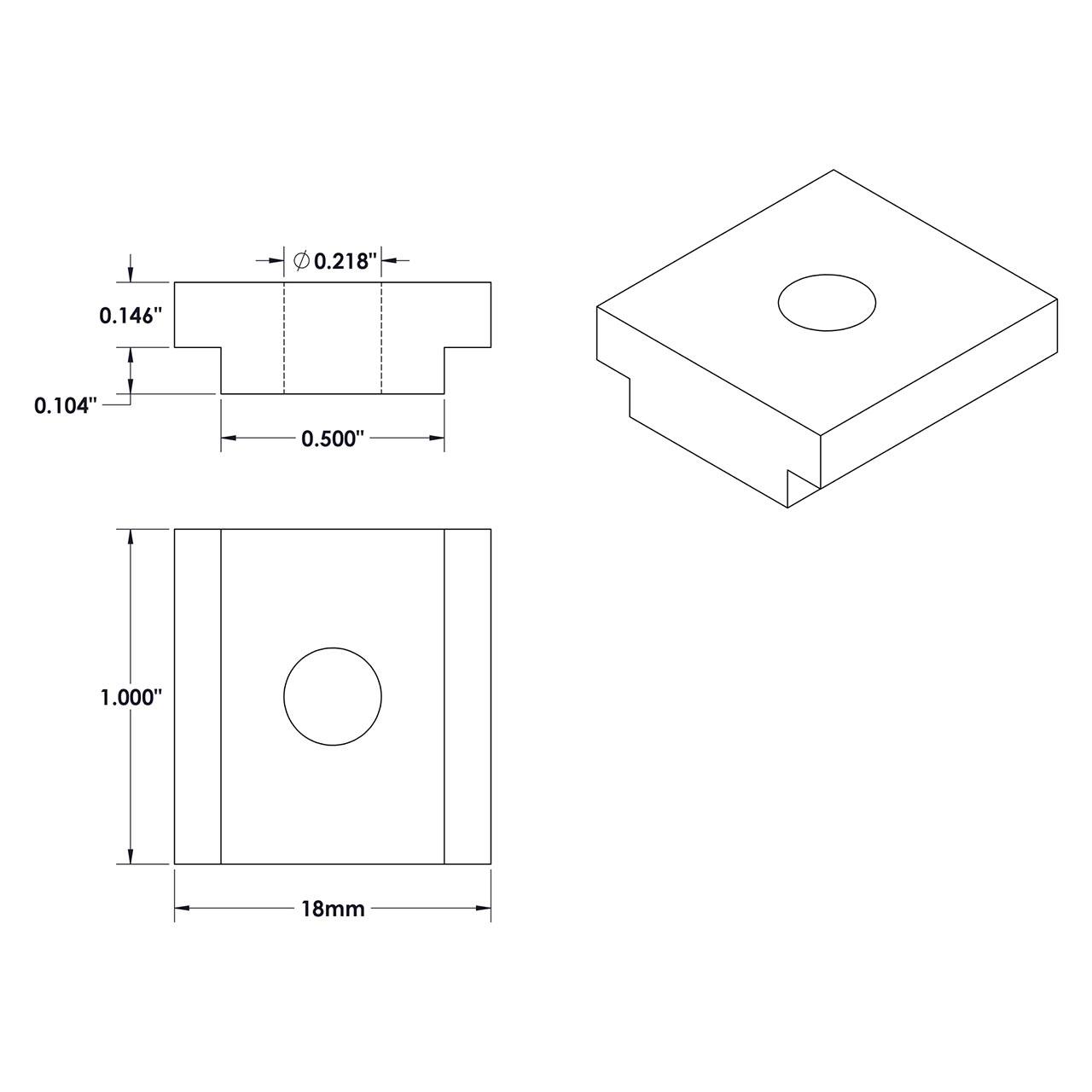 Kurt D30-33M18 | 1/2" wide x 18.00mm Length x 4" D-Series Fixture Key Set