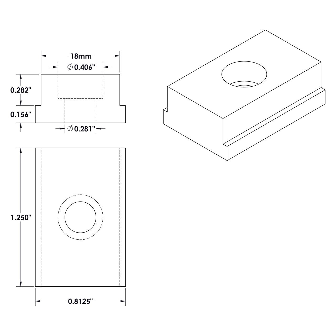 Kurt D80-33M18 | 13/16" Width x 18.00mm Thickness x 8" or 10" D-Series Fixture Key Set