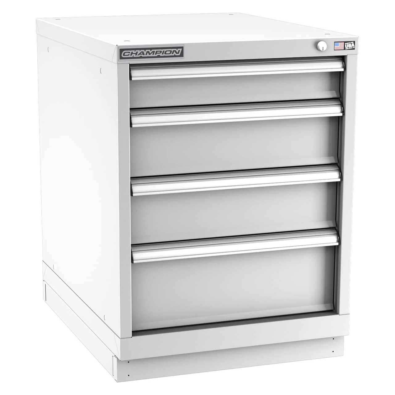 Champion Tool Storage NWS1200-0401-ILC-FTB-LG | 22-3/16" Width x 29-7/8" Height x 22-1/2" Depth 4 Drawer 33 Compartment Powder Coated Steel Modular Compartment Cabinet - Light Gray