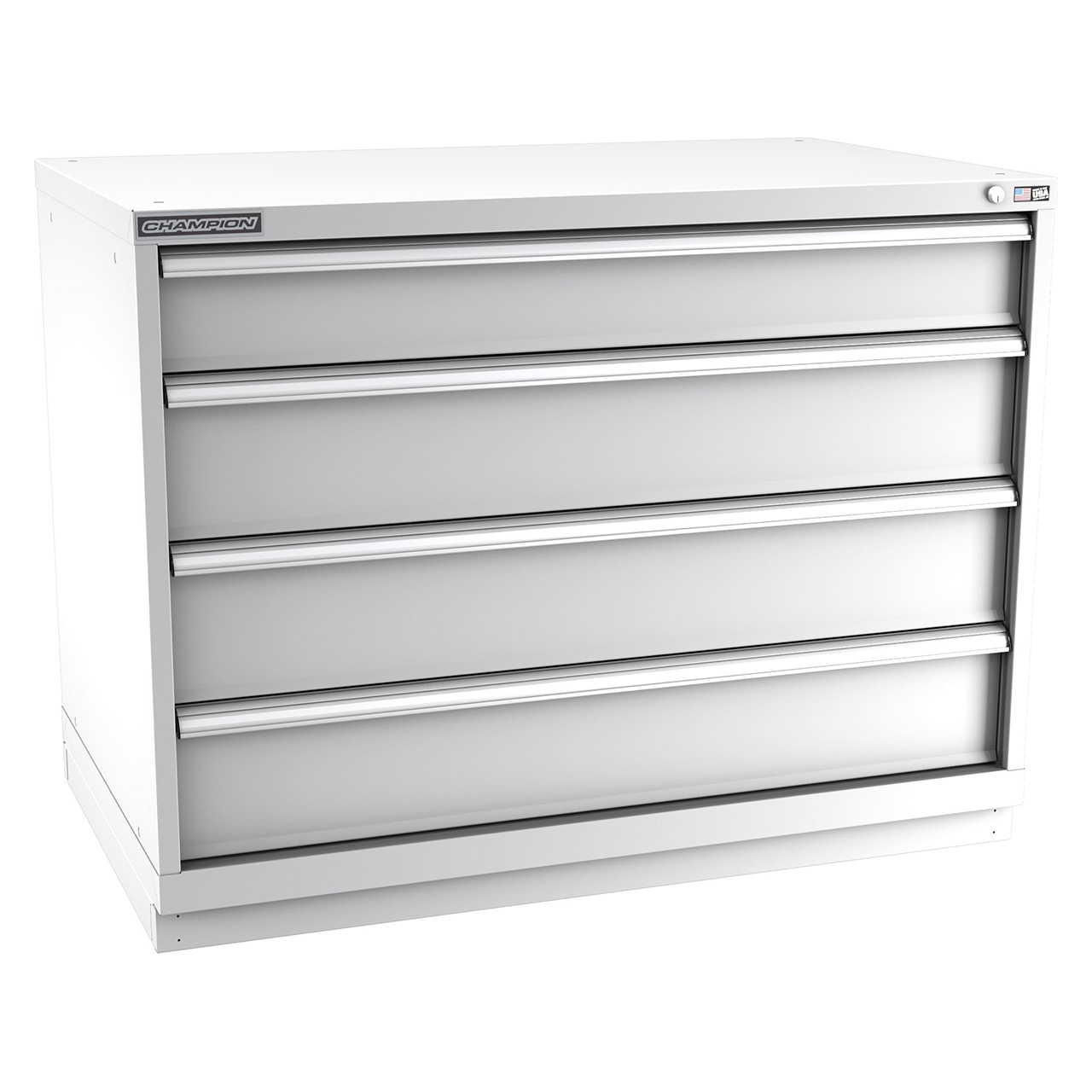 Champion Tool Storage EWS1500-0401-ILC-FTB-LG | 47" Width x 35-7/8" Height x 22-1/2" Depth 4 Drawer 84 Compartment Powder Coated Steel Modular Compartment Cabinet - Light Gray