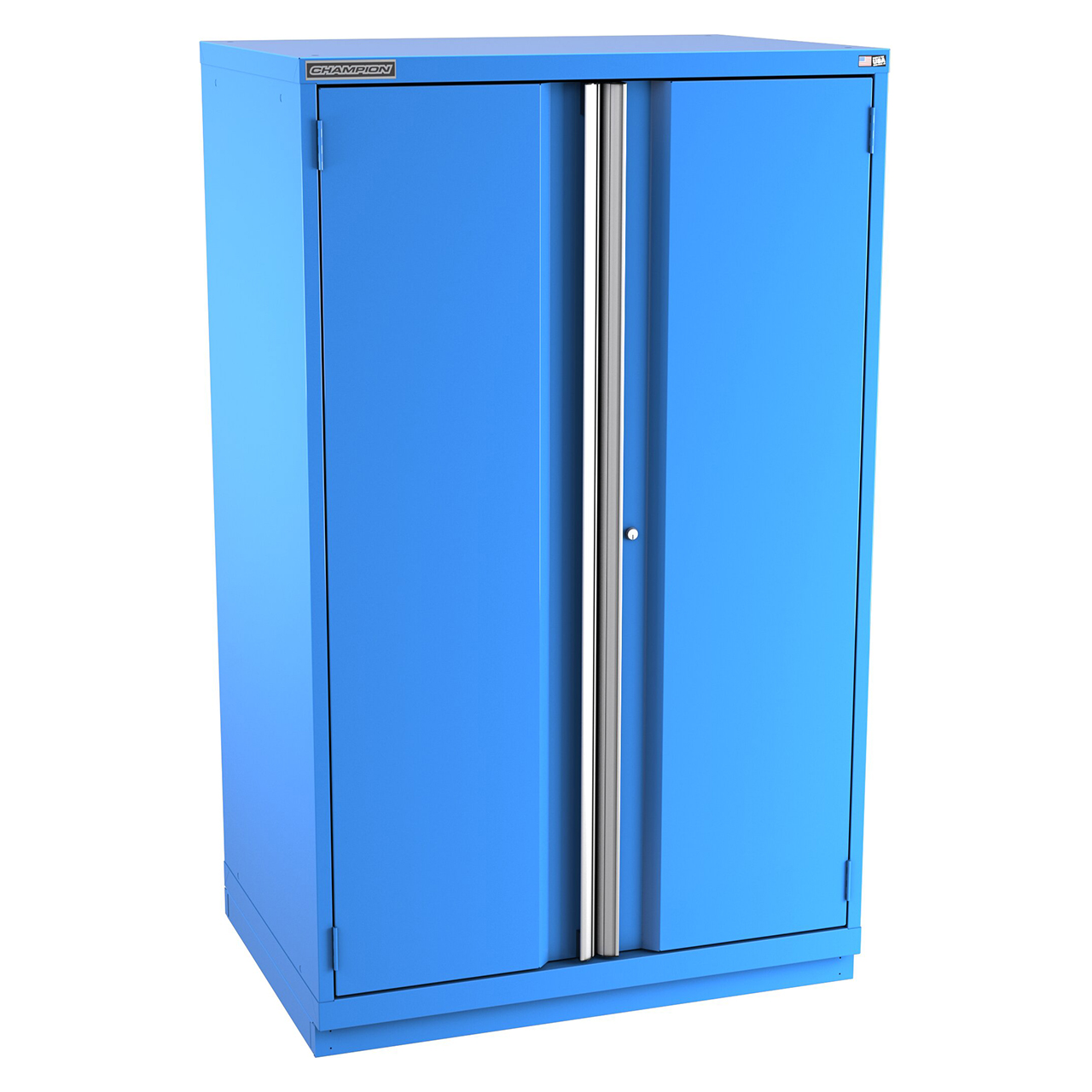 Champion Tool Storage SWPS3050-2FDIL-FTB-BB | 40-1/4" Width x 66-3/8" Height x 22-1/2" Depth 2 Doors 3 Shelf Powder Coated Steel Modular Flush Door Cabinets With Shelf - Bright Blue