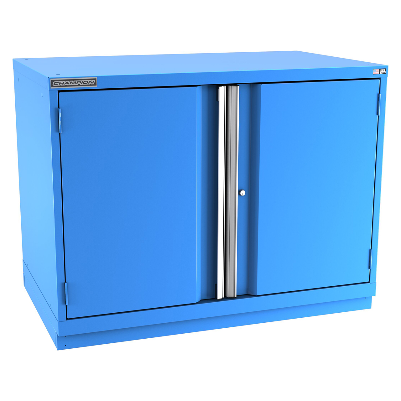 Champion Tool Storage EWS1500-2FDIL-FTB-BB | 47" Width x 35-7/8" Height x 22-1/2" Depth 2 Doors 1 Shelf Powder Coated Steel Modular Flush Door Cabinets With Shelf - Bright Blue
