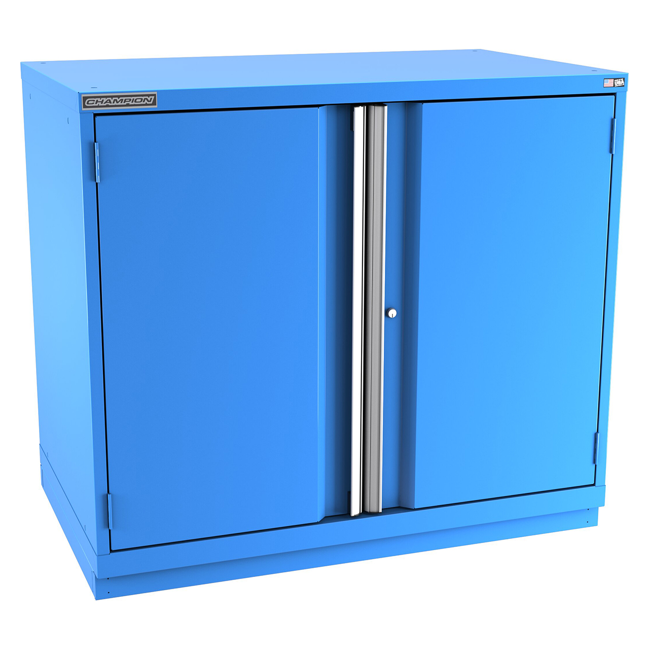 Champion Tool Storage EWS1800-2FDIL-FTB-BB | 47" Width x 41-3/4" Height x 22-1/2" Depth 2 Doors 2 Shelf Powder Coated Steel Modular Flush Door Cabinets With Shelf - Bright Blue