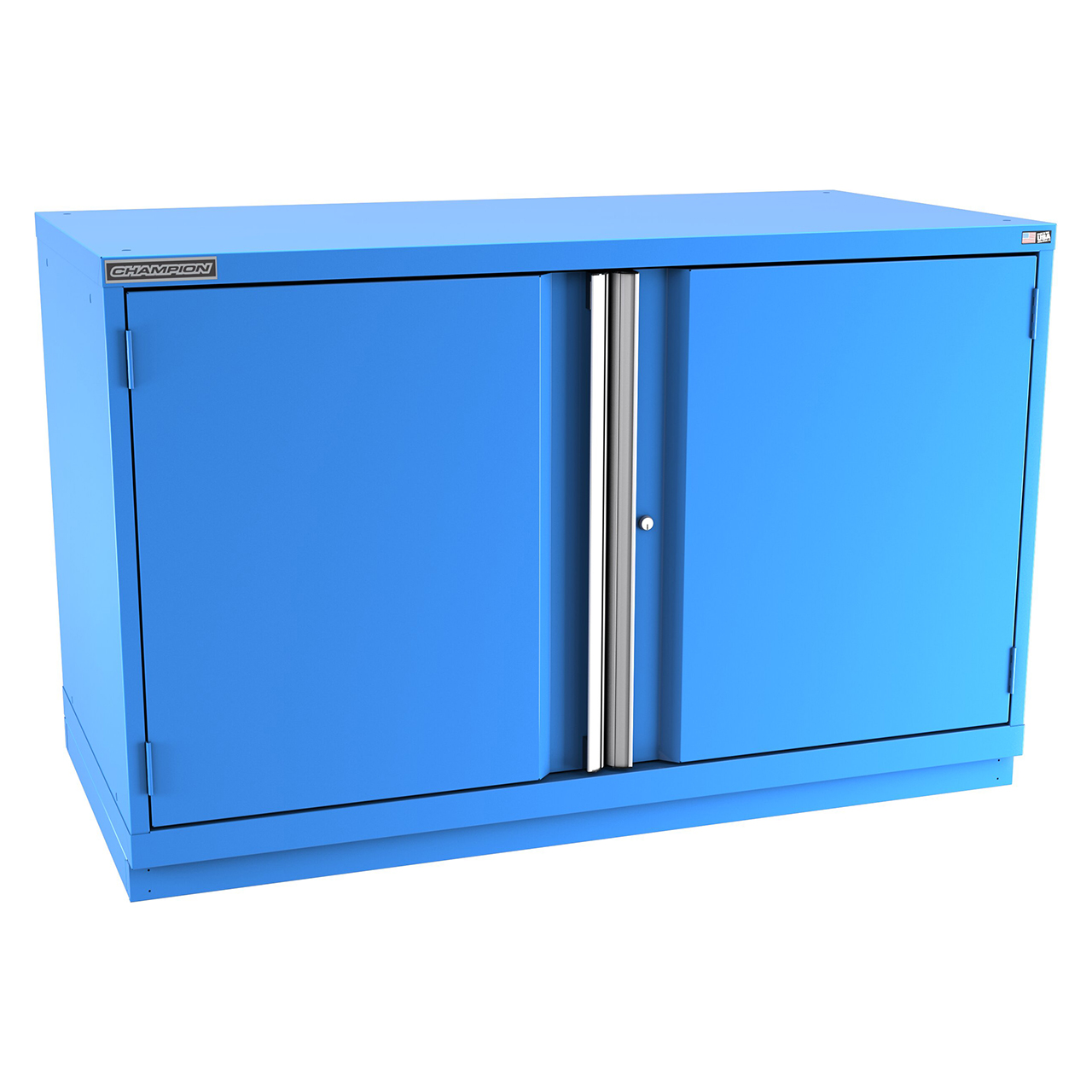 Champion Tool Storage DWS1500-2FDIL-FTB-BB | 56-1/2" Width x 35-7/8" Height x 22-1/2" Depth 2 Doors 1 Shelf Powder Coated Steel Modular Flush Door Cabinets With Shelf - Bright Blue
