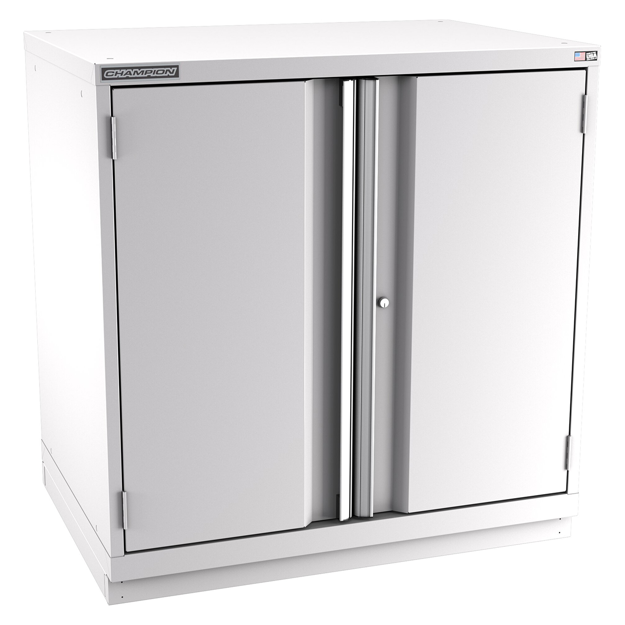 Champion Tool Storage SWPS1800-2FDIL-FTB-LG | 40-1/4" Width x 41-3/4" Height x 22-1/2" Depth 2 Doors 2 Shelf Powder Coated Steel Modular Flush Door Cabinets With Shelf - Light Gray