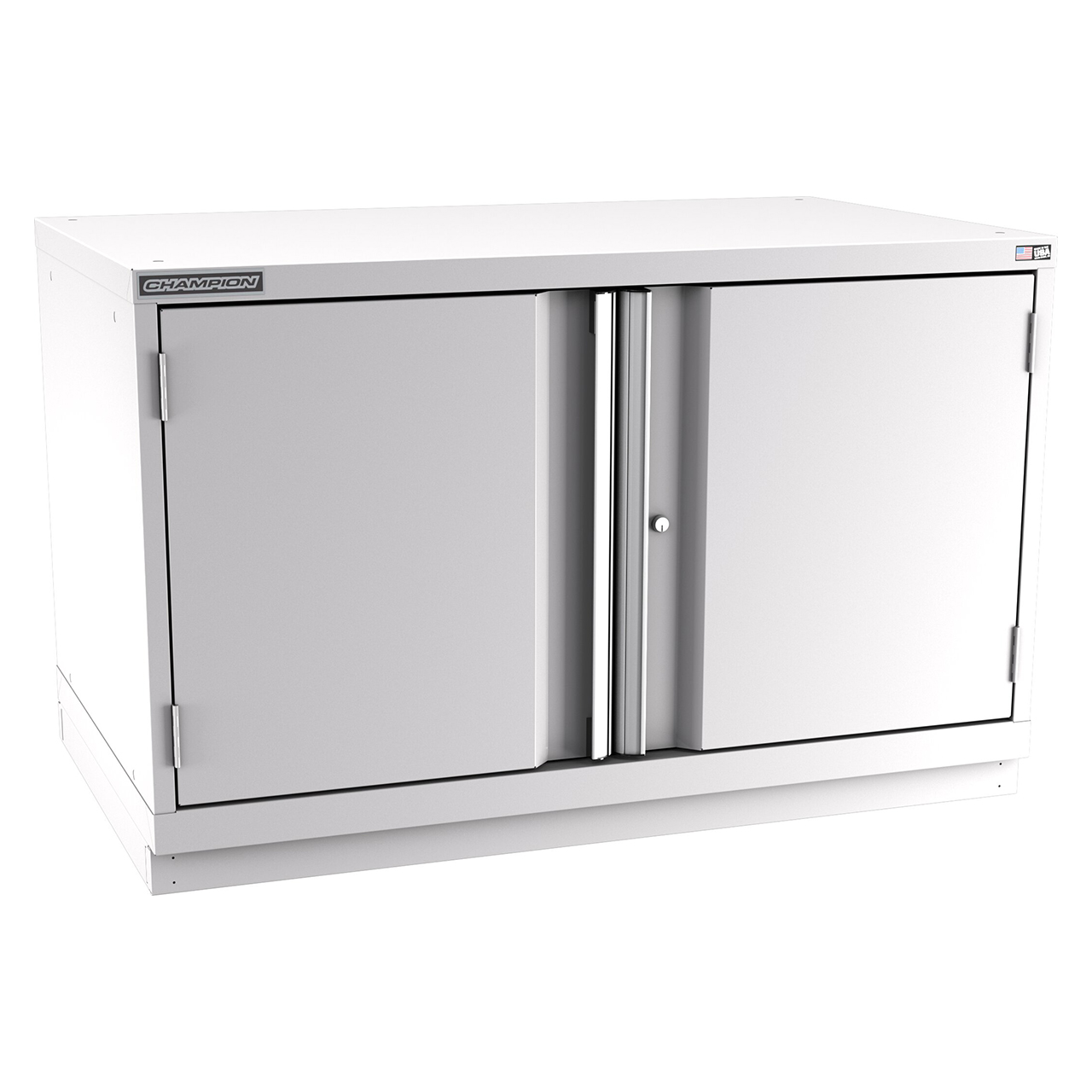 Champion Tool Storage EWS1200-2FDIL-FTB-LG | 47" Width x 29-7/8" Height x 22-1/2" Depth 2 Doors 1 Shelf Powder Coated Steel Modular Flush Door Cabinets With Shelf - Light Gray