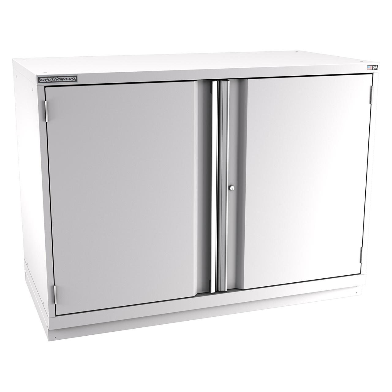 Champion Tool Storage DWS1800-2FDIL-FTB-LG | 56-1/2" Width x 41-3/4" Height x 22-1/2" Depth 2 Doors 2 Shelf Powder Coated Steel Modular Flush Door Cabinets With Shelf - Light Gray