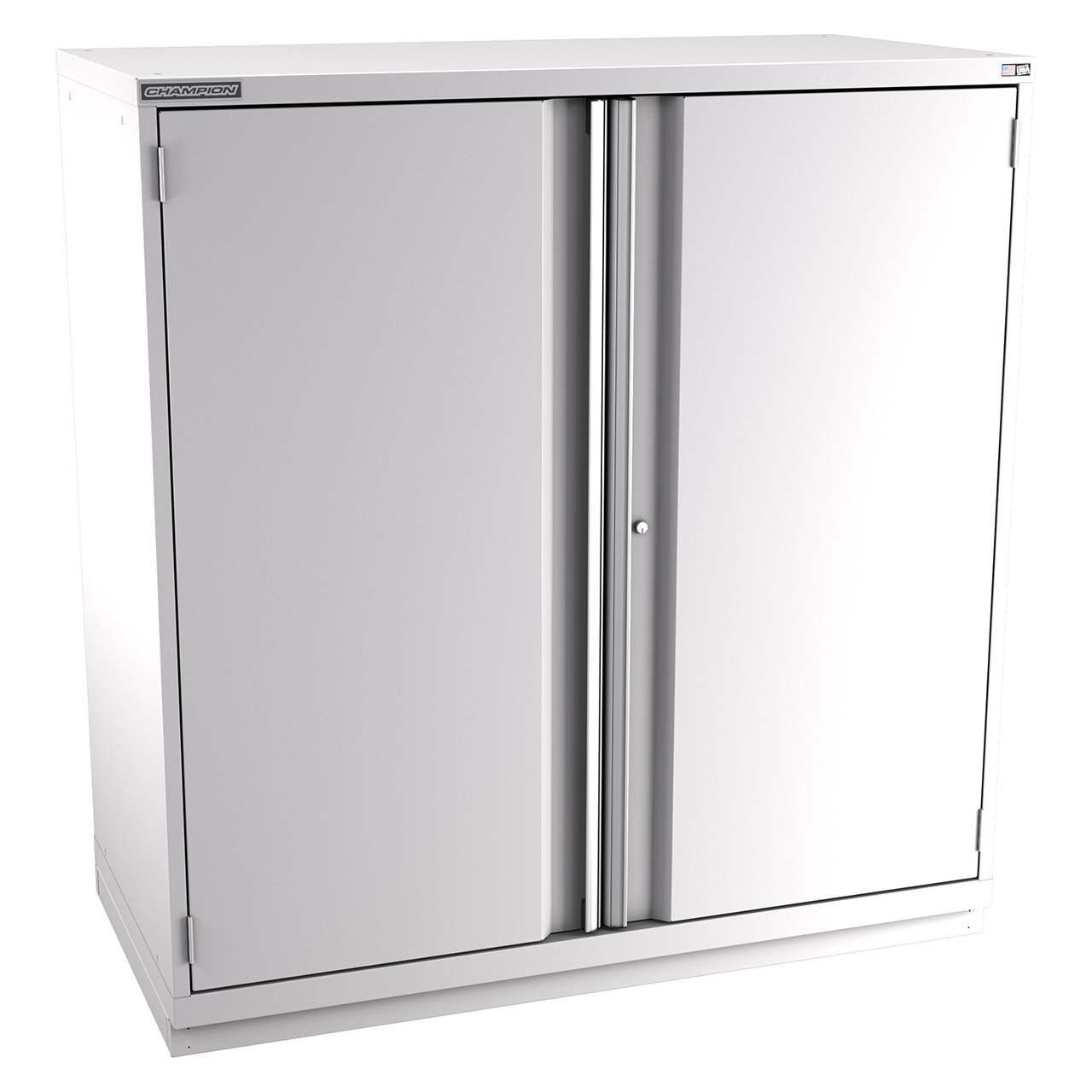 Champion Tool Storage DWS2700-2FDIL-FTB-LG | 56-1/2" Width x 59-1/2" Height x 22-1/2" Depth 2 Doors 3 Shelf Powder Coated Steel Modular Flush Door Cabinets With Shelf - Light Gray