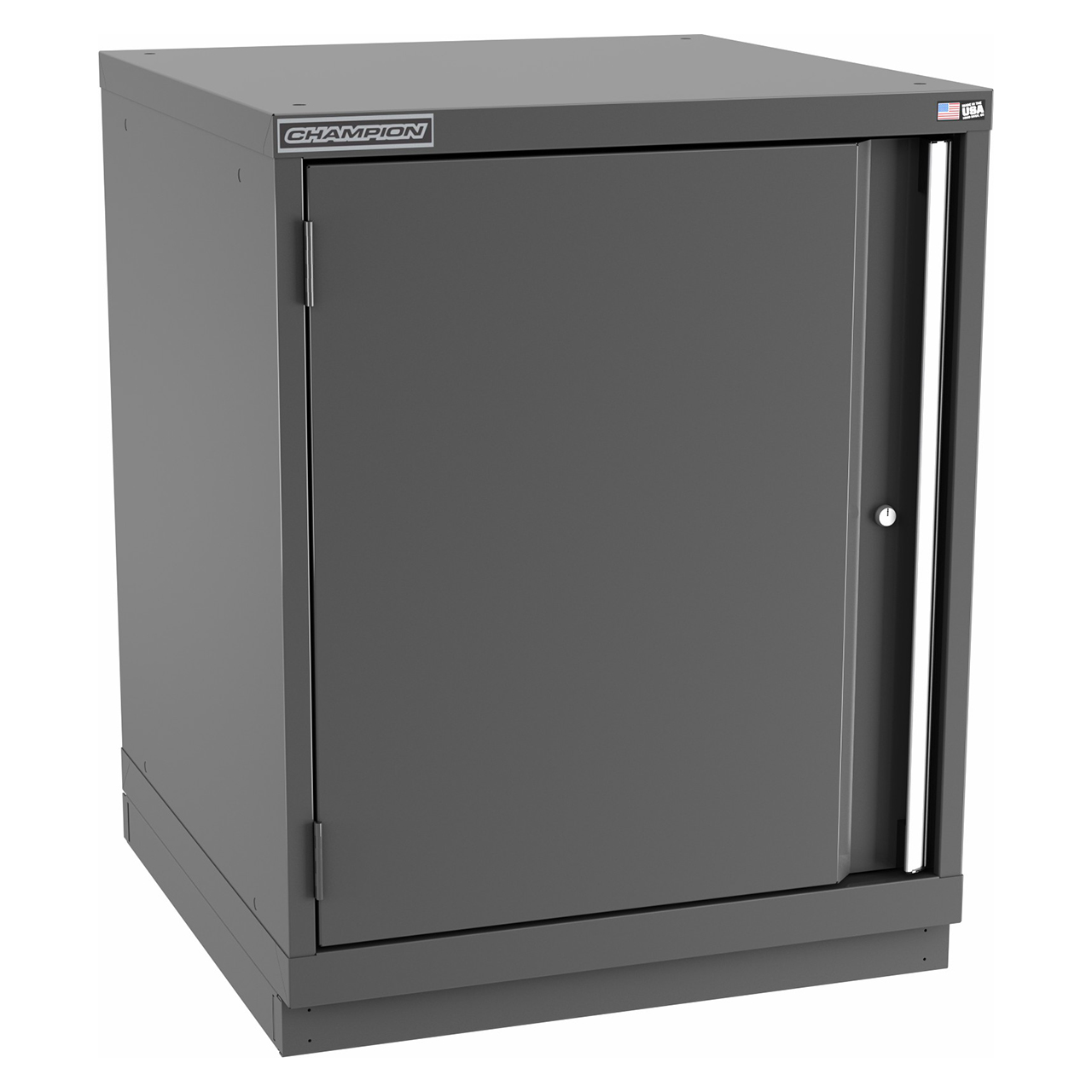 Champion Tool Storage SWS1500-FDIL-FTB-DG | 28-1/4" Width x 35-7/8" Height x 22-1/2" Depth 1 Door 1 Shelf Powder Coated Steel Modular Flush Door Cabinets With Shelf - Dark Gray