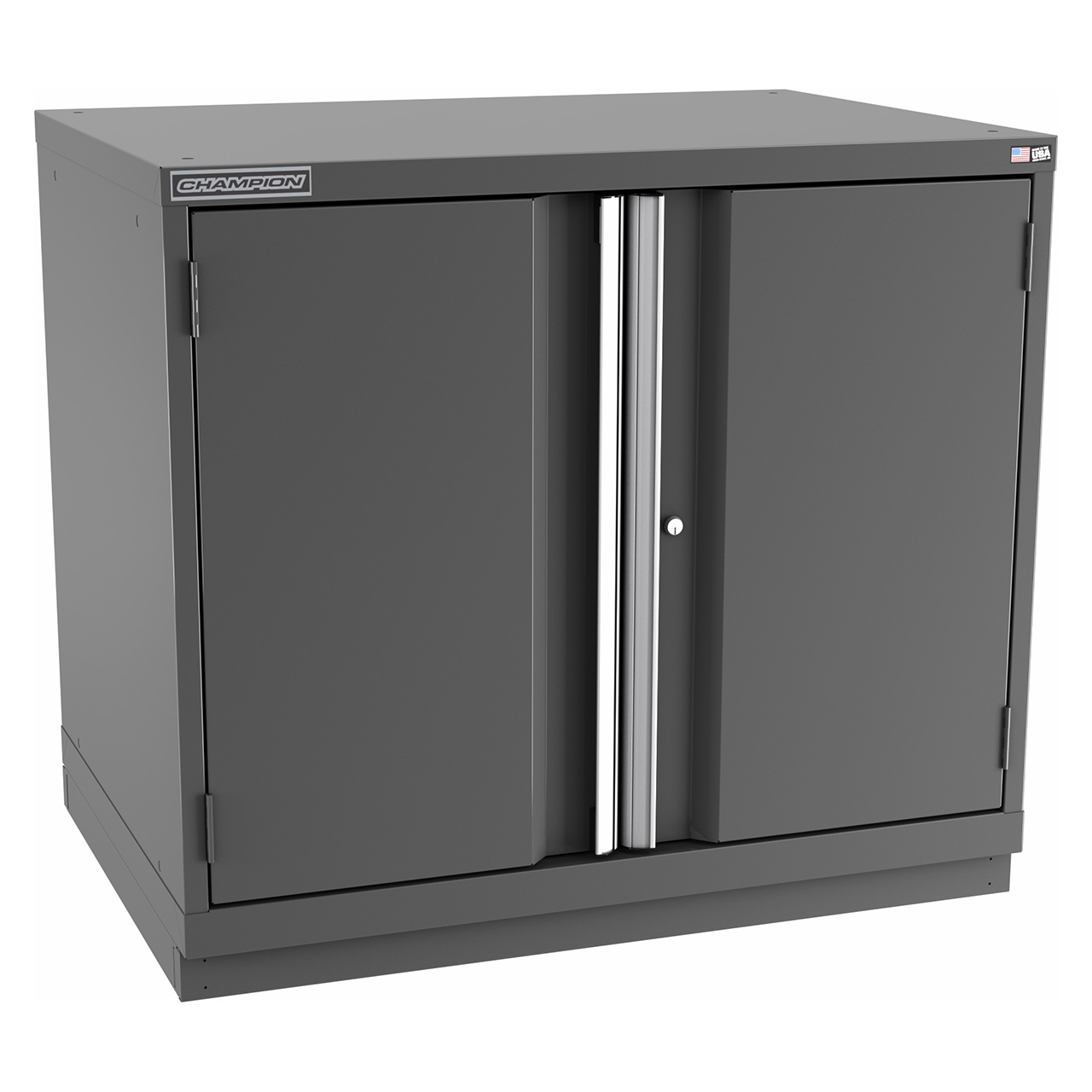 Champion Tool Storage SWPS1500-2FDIL-FTB-DG | 40-1/4" Width x 35-7/8" Height x 22-1/2" Depth 2 Doors 1 Shelf Powder Coated Steel Modular Flush Door Cabinets With Shelf - Dark Gray