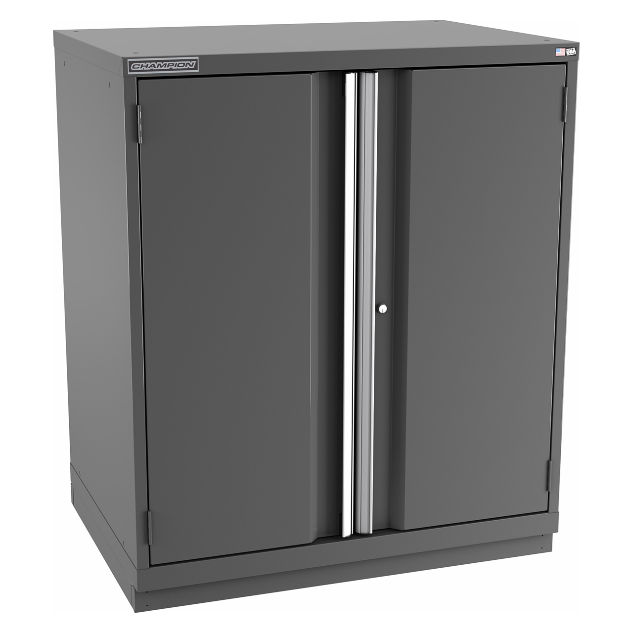 Champion Tool Storage SWPS2100-2FDIL-FTB-DG | 40-1/4" Width x 45-1/4" Height x 22-1/2" Depth 2 Doors 2 Shelf Powder Coated Steel Modular Flush Door Cabinets With Shelf - Dark Gray