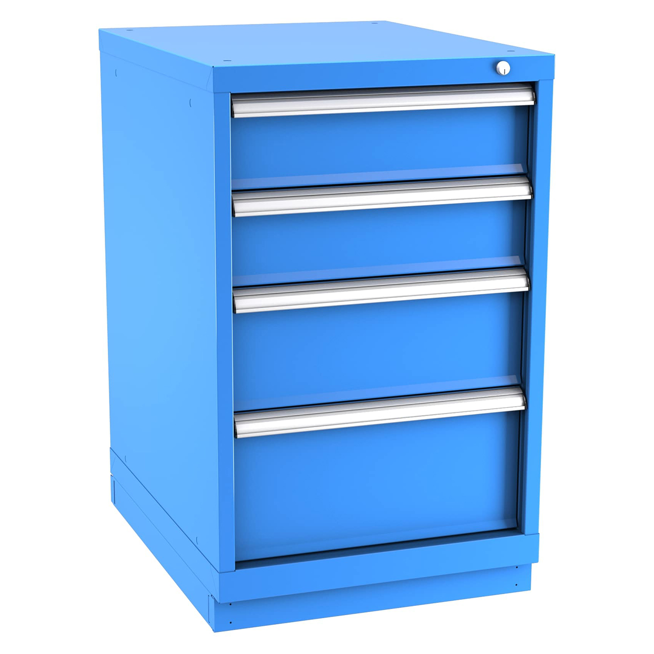 Champion Tool Storage NW1500-0402-ILC-FTB-BB | 22-3/16" Width x 35-7/8" Height x 28-1/2" Depth 4 Drawer 29 Compartments Powder Coated Steel Modular Drawer Cabinet - Bright Blue
