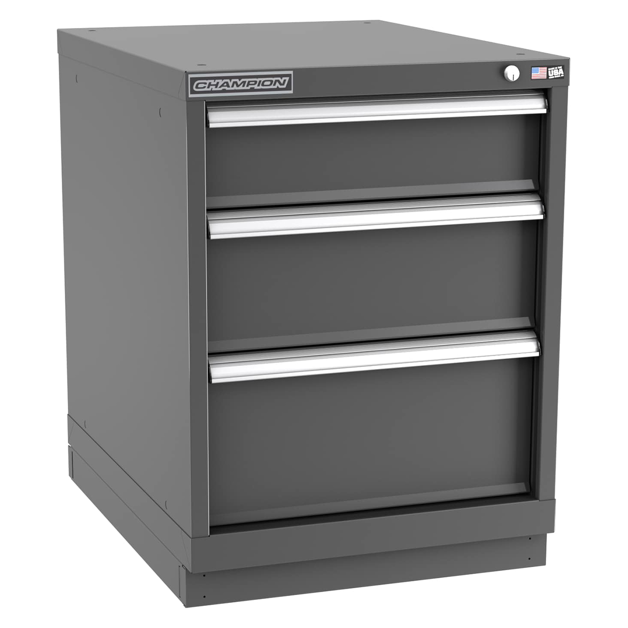 Champion Tool Storage NW1200-0301-ILC-FTB-DG | 22-3/16" Width x 29-7/8" Height x 28-1/2" Depth 3 Drawer 17 Compartments Powder Coated Steel Modular Drawer Cabinet - Dark Gray