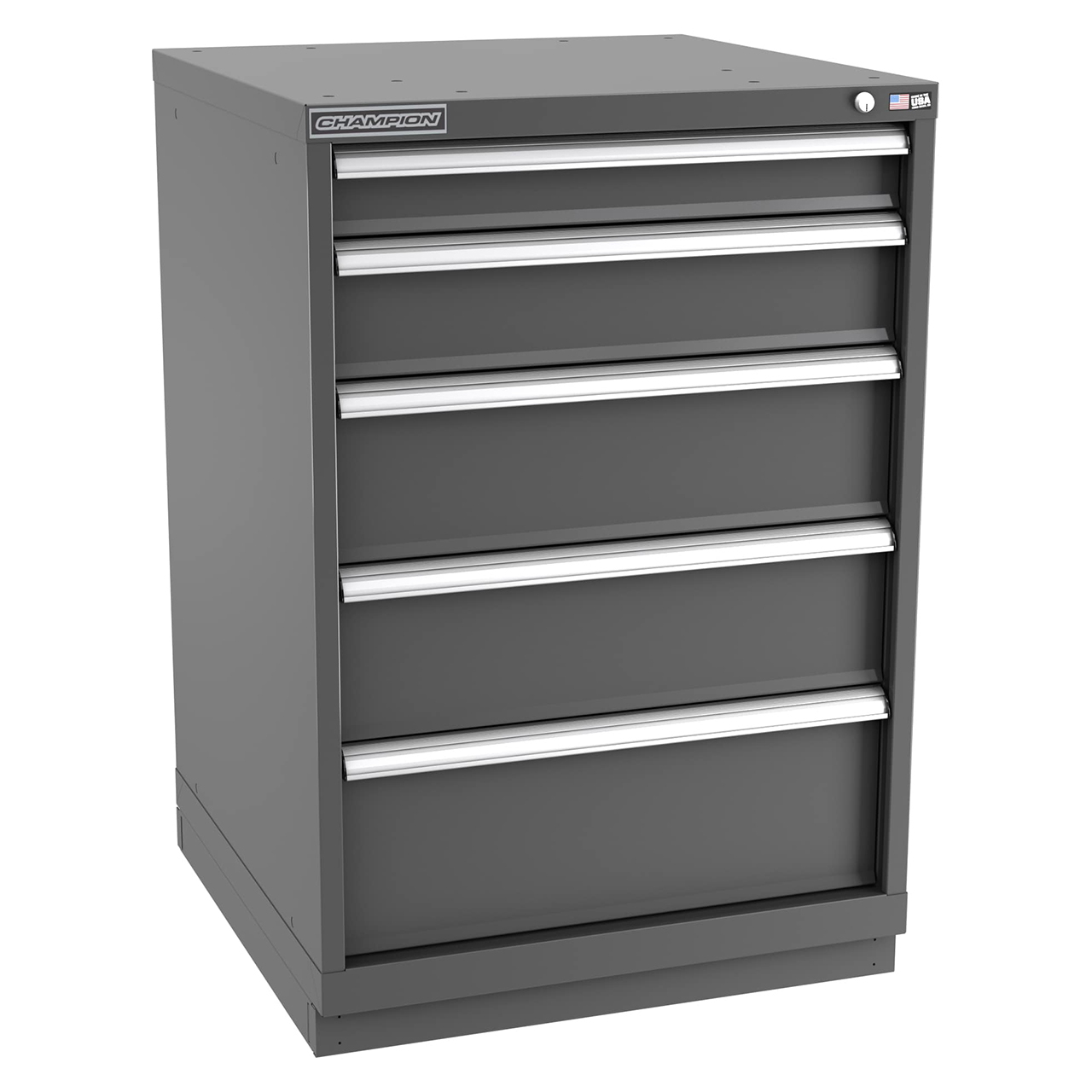 Champion Tool Storage SW1800-0501-ILC-FTB-DG | 28-1/4" Width x 41-3/4" Height x 28-1/2" Depth 5 Drawer 54 Compartments Powder Coated Steel Modular Drawer Cabinet - Dark Gray