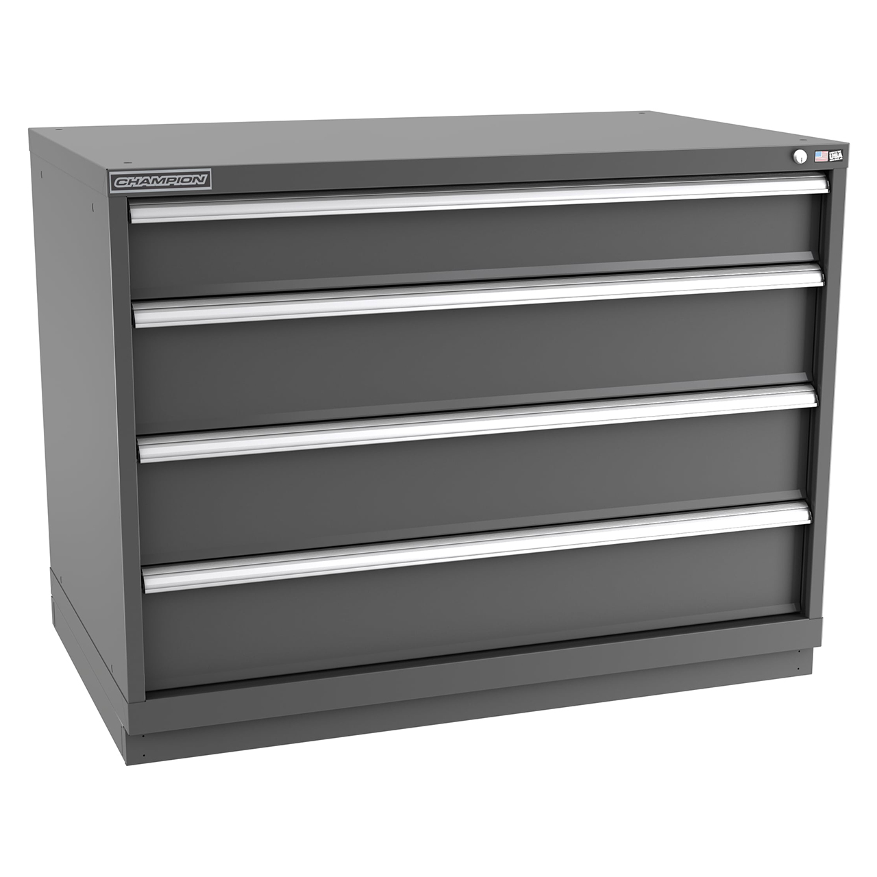 Champion Tool Storage EW1500-0401-ILC-FTB-DG | 47" Width x 35-7/8" Height x 28-1/2" Depth 4 Drawer 84 Compartments Powder Coated Steel Modular Drawer Cabinet - Dark Gray
