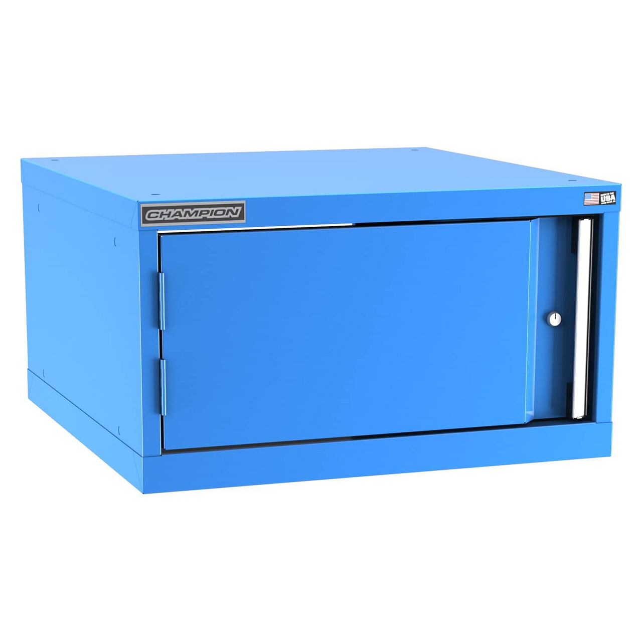 Champion Tool Storage SW600-FDIL-BB | 28-1/4" Width x 15-3/4" Height x 28-1/2" Depth 1 Door Powder Coated Steel Modular Flush Door Cabinet with Shelf - Bright Blue