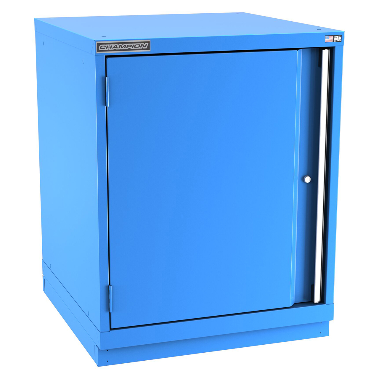 Champion Tool Storage SW1500-FDIL-FTB-BB | 28-1/4" Width x 35-7/8" Height x 28-1/2" Depth 1 Door 1 Shelf Powder Coated Steel Modular Flush Door Cabinet with Shelf - Bright Blue