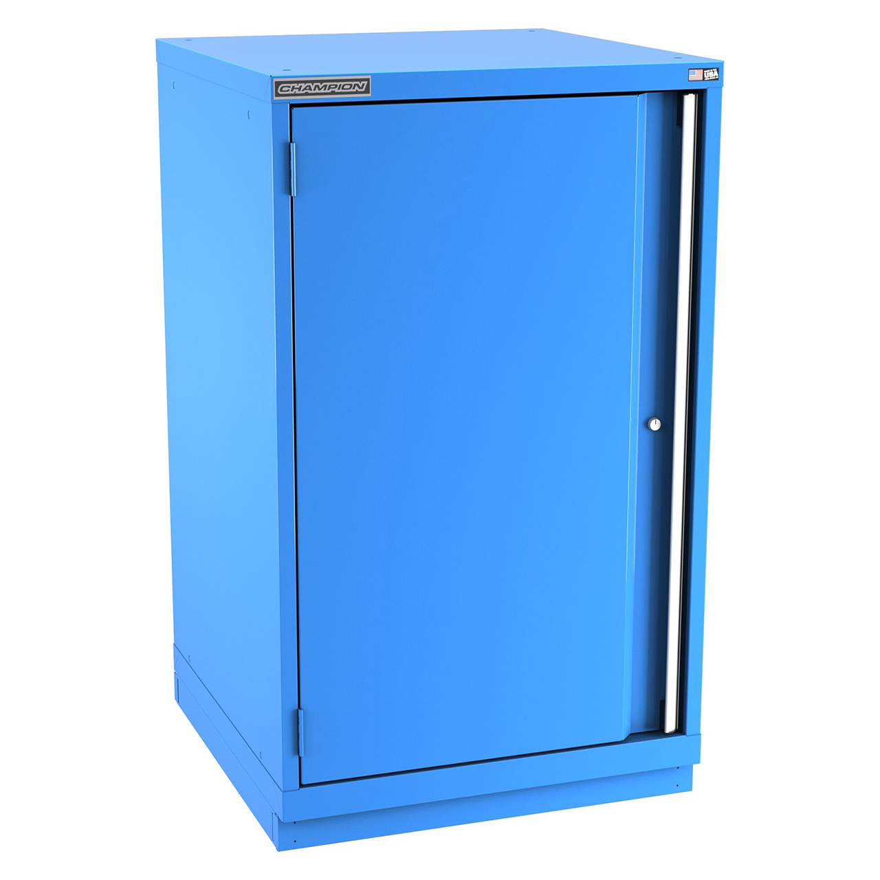 Champion Tool Storage SW2100-FDIL-FTB-BB | 28-1/4" Width x 45-1/4" Height x 28-1/2" Depth 1 Door 2 Shelves Powder Coated Steel Modular Flush Door Cabinet with Shelf - Bright Blue