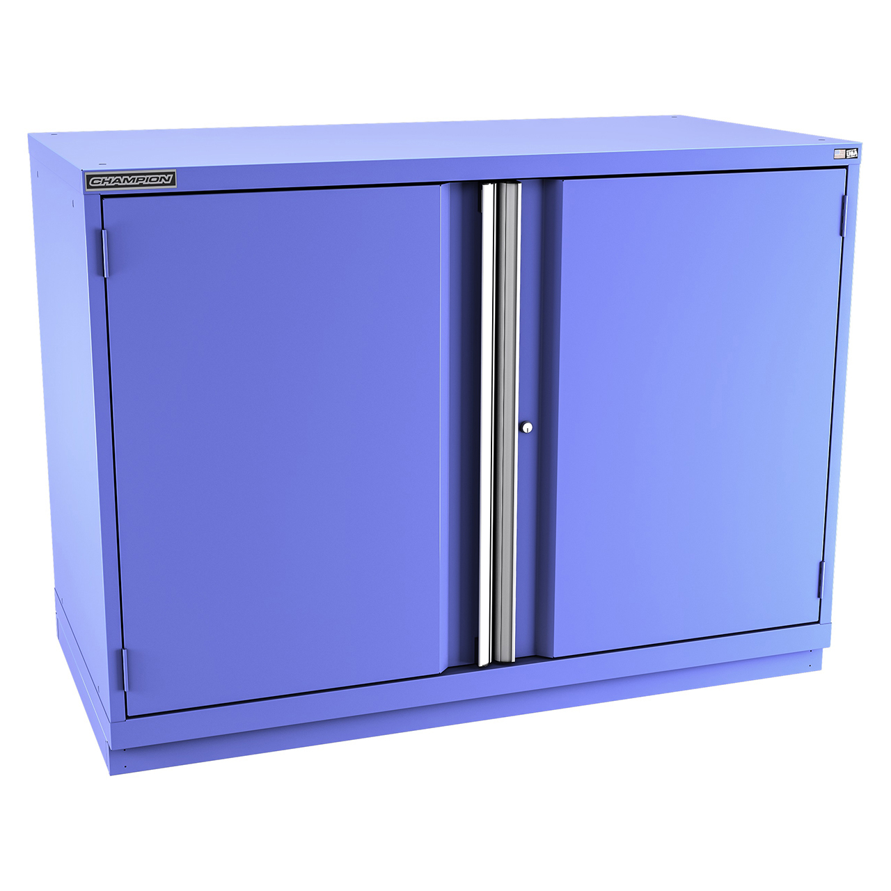 Champion Tool Storage DW1800-2FDIL-FTB-BB | 56-1/2" Width x 41-3/4" Height x 28-1/2" Depth 2 Door 2 Shelves Powder Coated Steel Modular Flush Door Cabinet with Shelf - Bright Blue