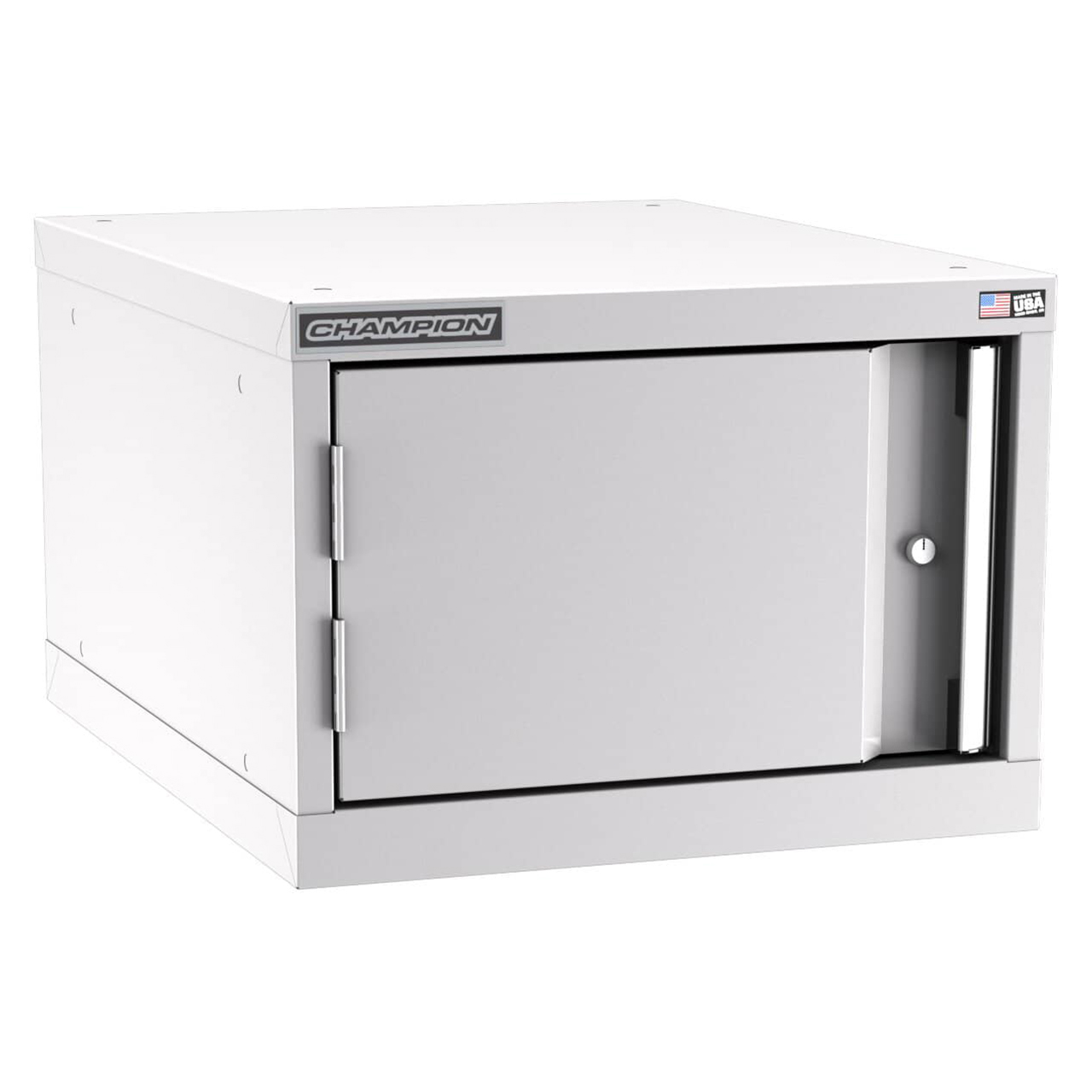 Champion Tool Storage NW600-FDIL-LG | 22-3/16" Width x 15-3/4" Height x 28-1/2" Depth 1 Door Powder Coated Steel Modular Flush Door Cabinet with Shelf - Light Gray