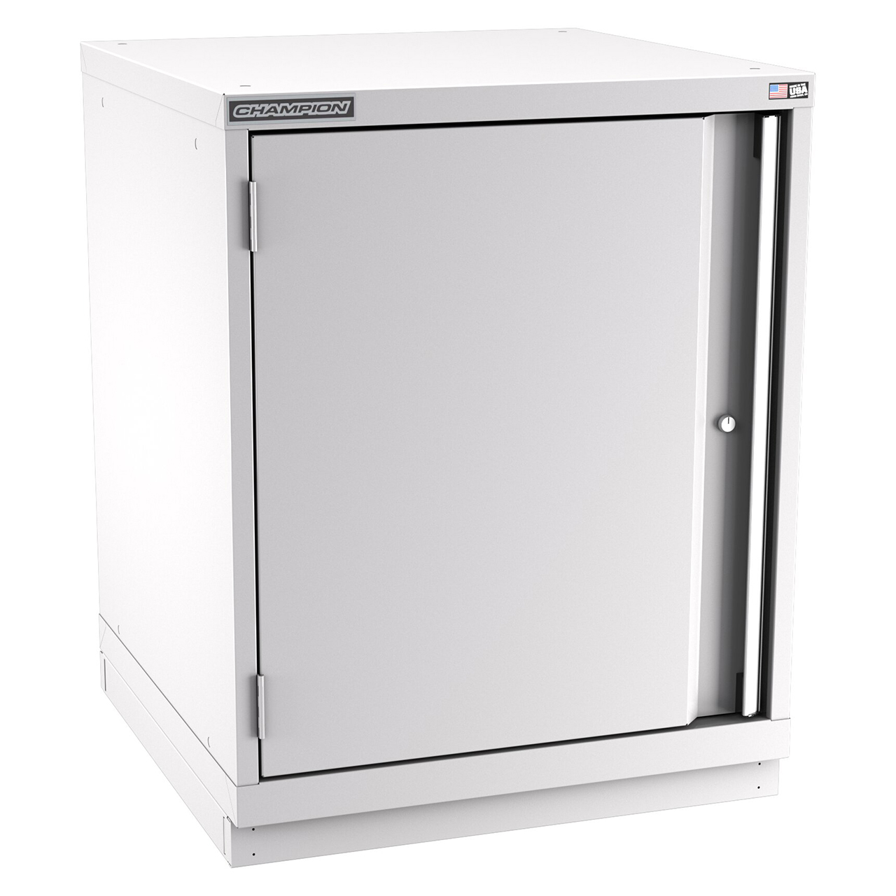 Champion Tool Storage SW1500-FDIL-FTB-LG | 28-1/4" Width x 35-7/8" Height x 28-1/2" Depth 1 Door 1 Shelf Powder Coated Steel Modular Flush Door Cabinet with Shelf - Light Gray