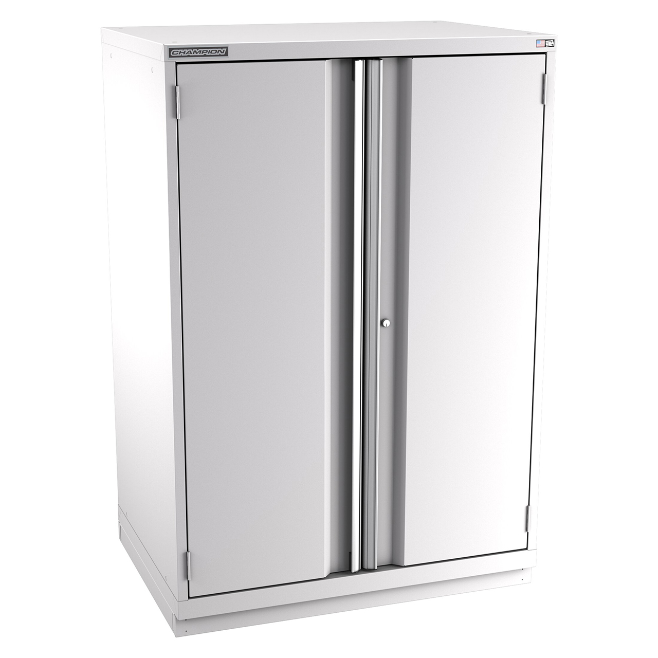 Champion Tool Storage SWP2700-2FDIL-FTB-LG | 40-1/4" Width x 59-1/2" Height x 28-1/2" Depth 2 Door 3 Shelves Powder Coated Steel Modular Flush Door Cabinet with Shelf - Light Gray
