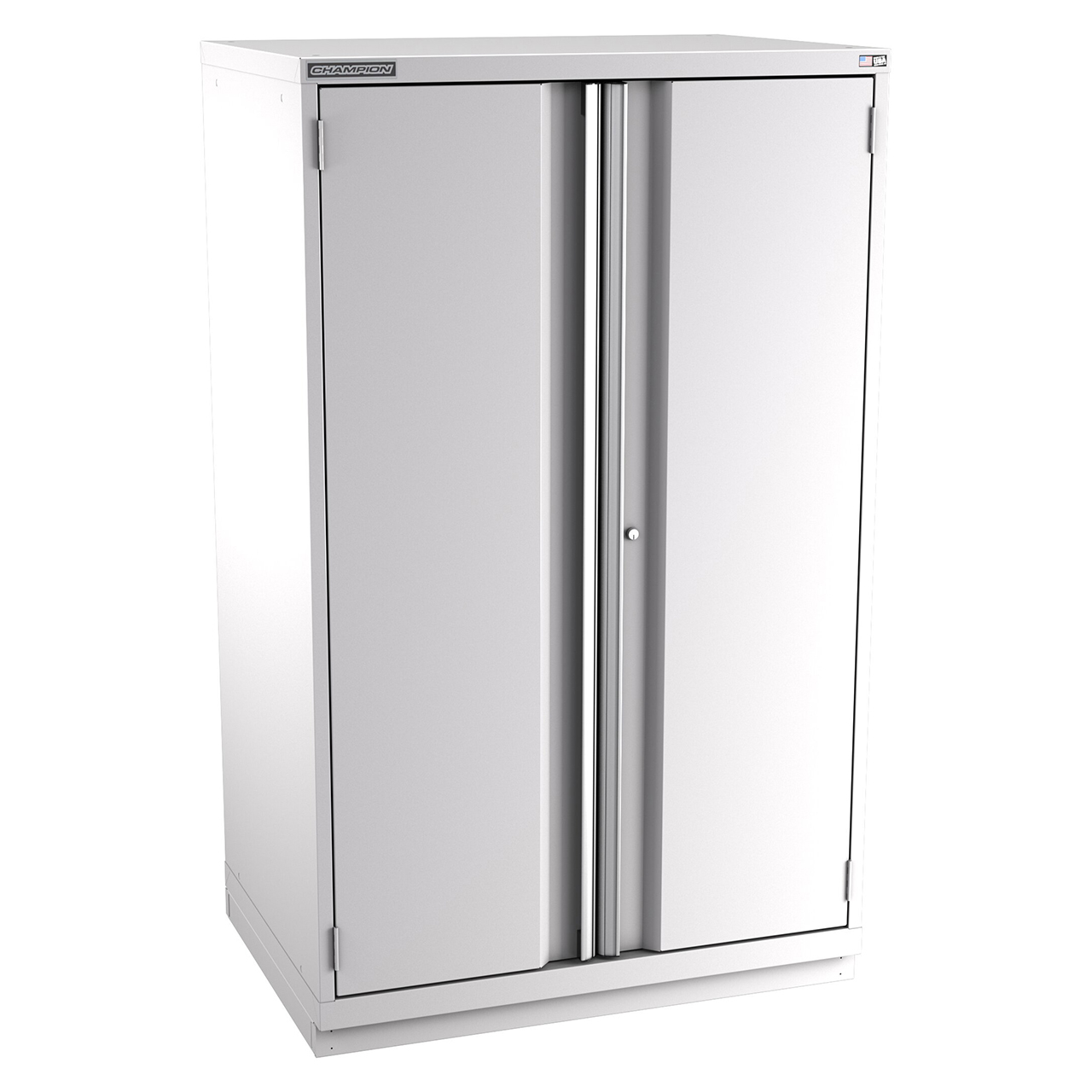 Champion Tool Storage SWP3050-2FDIL-FTB-LG | 40-1/4" Width x 66-3/8" Height x 28-1/2" Depth 2 Door 3 Shelves Powder Coated Steel Modular Flush Door Cabinet with Shelf - Light Gray