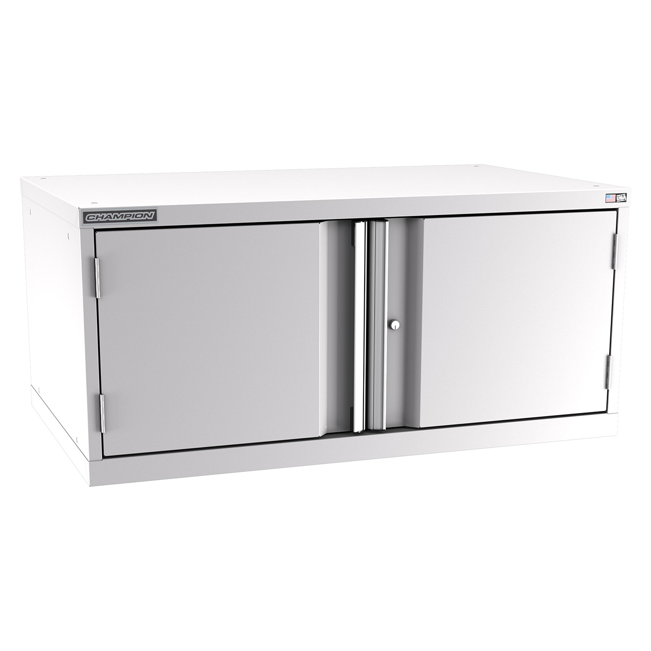 Champion Tool Storage EW900-2FDIL-LG | 47" Width x 21-5/8" Height x 28-1/2" Depth 2 Door Powder Coated Steel Modular Flush Door Cabinet with Shelf - Light Gray