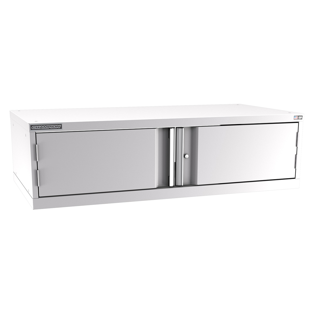 Champion Tool Storage DW600-2FDIL-LG | 56-1/2" Width x 15-3/4" Height x 28-1/2" Depth 2 Door Powder Coated Steel Modular Flush Door Cabinet with Shelf - Light Gray