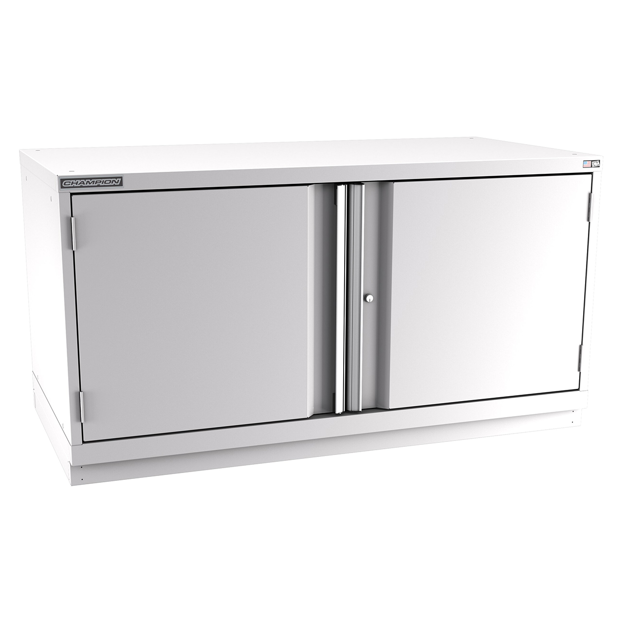 Champion Tool Storage DW1200-2FDIL-FTB-LG | 56-1/2" Width x 29-7/8" Height x 28-1/2" Depth 2 Door 1 Shelf Powder Coated Steel Modular Flush Door Cabinet with Shelf - Light Gray