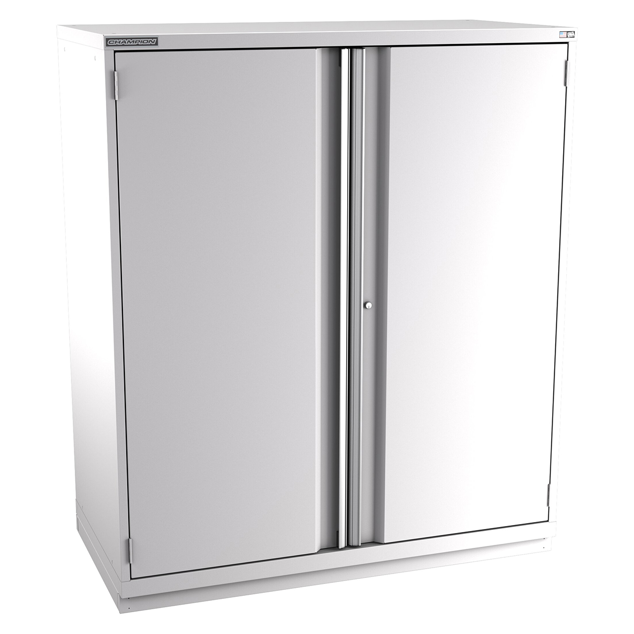 Champion Tool Storage DW3050-2FDIL-FTB-LG | 56-1/2" Width x 66-3/8" Height x 28-1/2" Depth 2 Door 3 Shelves Powder Coated Steel Modular Flush Door Cabinet with Shelf - Light Gray