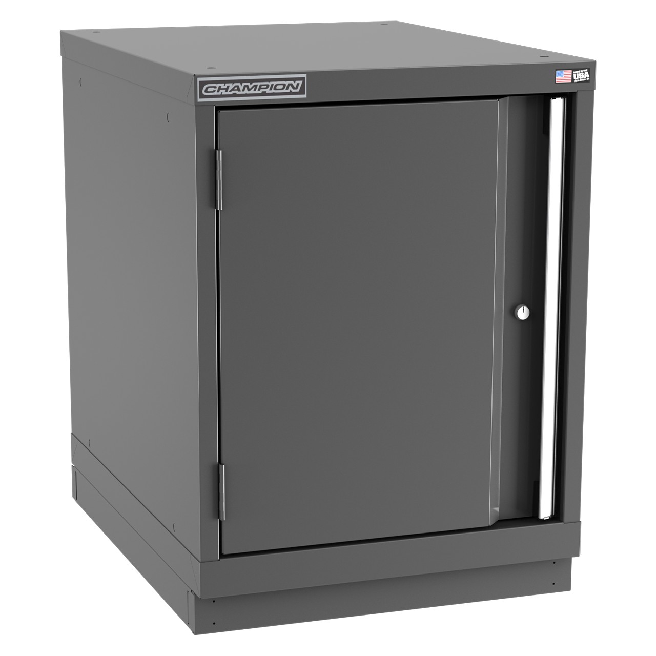 Champion Tool Storage NW1200-FDIL-FTB-DG | 22-3/16" Width x 29-7/8" Height x 28-1/2" Depth 1 Door 1 Shelf Powder Coated Steel Modular Flush Door Cabinet with Shelf - Dark Gray