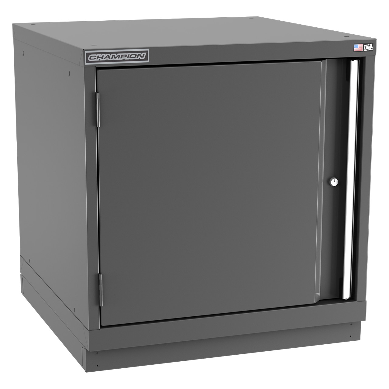 Champion Tool Storage SW1200-FDIL-FTB-DG | 28-1/4" Width x 29-7/8" Height x 28-1/2" Depth 1 Door 1 Shelf Powder Coated Steel Modular Flush Door Cabinet with Shelf - Dark Gray