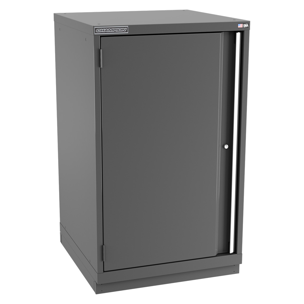 Champion Tool Storage SW2100-FDIL-FTB-DG | 28-1/4" Width x 45-1/4" Height x 28-1/2" Depth 1 Door 2 Shelves Powder Coated Steel Modular Flush Door Cabinet with Shelf - Dark Gray