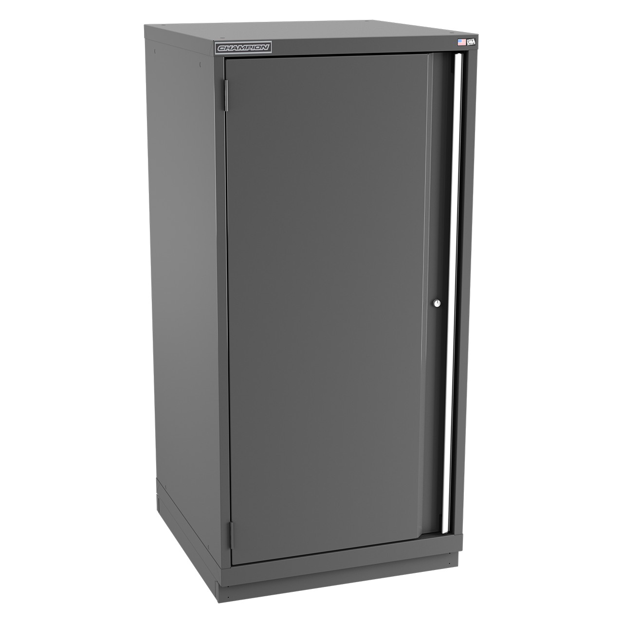 Champion Tool Storage SW2700-FDIL-FTB-DG | 28-1/4" Width x 59-1/2" Height x 28-1/2" Depth 1 Door 3 Shelves Powder Coated Steel Modular Flush Door Cabinet with Shelf - Dark Gray
