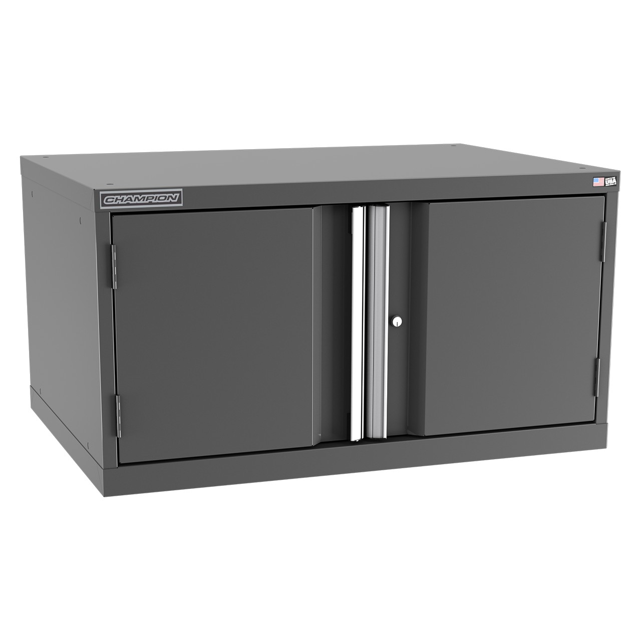 Champion Tool Storage SWP900-2FDIL-DG | 40-1/4" Width x 21-5/8" Height x 28-1/2" Depth 2 Door Powder Coated Steel Modular Flush Door Cabinet with Shelf - Dark Gray