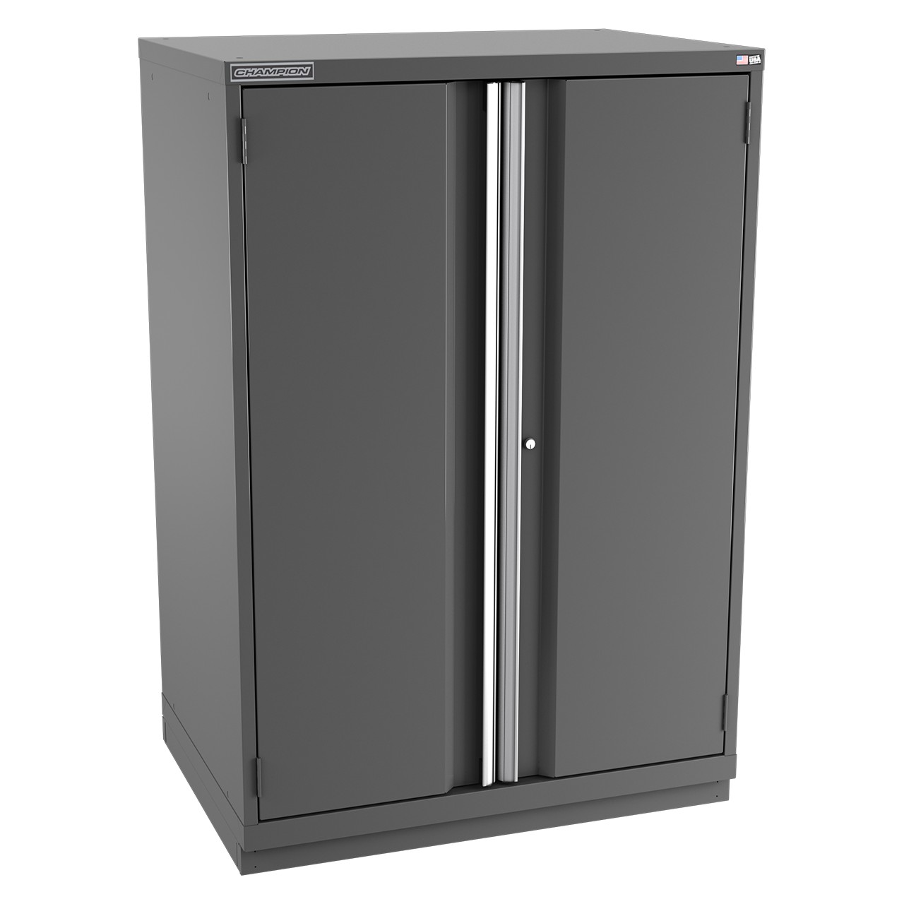 Champion Tool Storage SWP2700-2FDIL-FTB-DG | 40-1/4" Width x 59-1/2" Height x 28-1/2" Depth 2 Door 3 Shelves Powder Coated Steel Modular Flush Door Cabinet with Shelf - Dark Gray